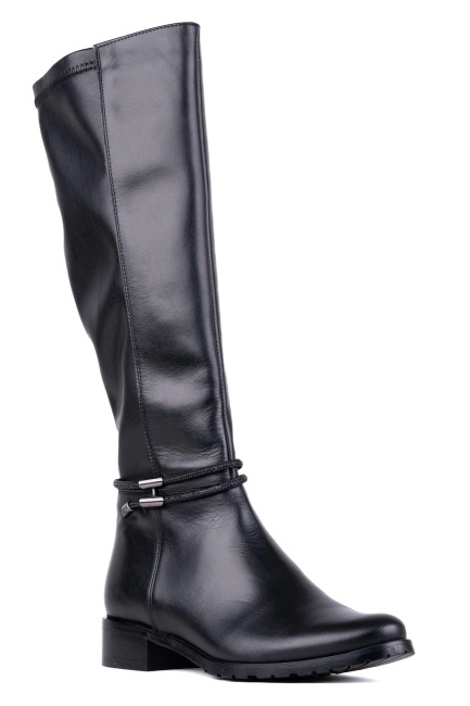 Kozaki damskie skórzane na szerszą łydkę Łukbut 29280-3-Z-001