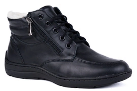 Trzewiki damskie , ocieplone naturalną owczą wełną czarne Łukbut 07240-3-Z-001