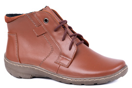 Lekkie skórzane trzewiki damskie Łukbut 14750-3-Z-213 JASNA