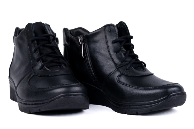 Botki damskie komfortowe na koturnie Łukbut 19160-3-Z-001