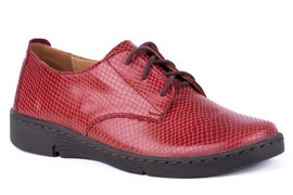 Komfortowe półbuty damskie w kolorze bordowym Łukbut 18140-3-J-657