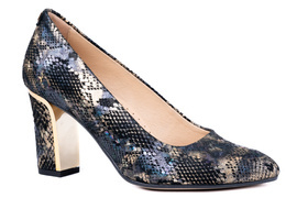 Skórzane czółenka damskie na słupku Łukbut 23190-3-J-687