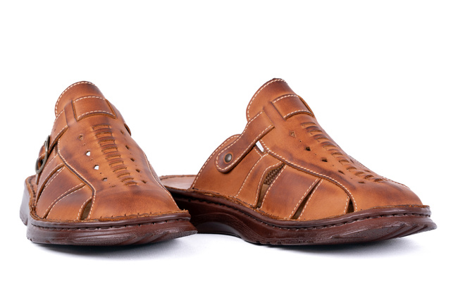 Brązowe klapki męskie Łukbut 9610-4-L-002