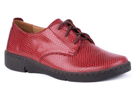 Komfortowe półbuty damskie w kolorze bordowym Łukbut 18140-3-J-657