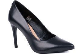 Skórzane szpilki damskie czarne Łukbut 24190-3-J-100