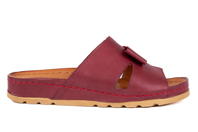 Klapki damskie, w kolorze bordowym Łukbut 25930-3-L-209