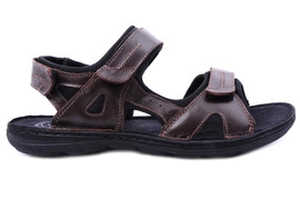 Męskie sandały brązowe na rzepy Łukbut 991