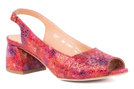 Czerwone sandały damskie odkrytą piętą i palcami Łukbut 21700-3-L-467