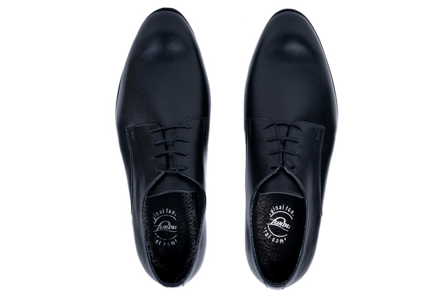 Czarne wizytowe półbuty męskie Łukbut 24030-4-J-001