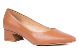 Czółenka damskie na niskim obcasie z noskiem w szpic Łukbut 24170-3-J-040