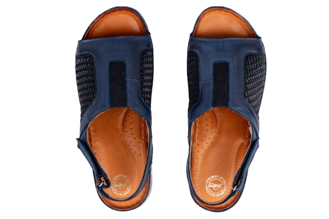 Sandały damskie  na wysokie podbicie i tęgie stopy , ochraniające haluks Łukbut 15460-3-L-436 