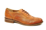 Eleganckie półbuty damskie rude wiązane Edeo 192W/051