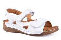 Białe sandały damskie komfortowe Łukbut 16420-3-L-007