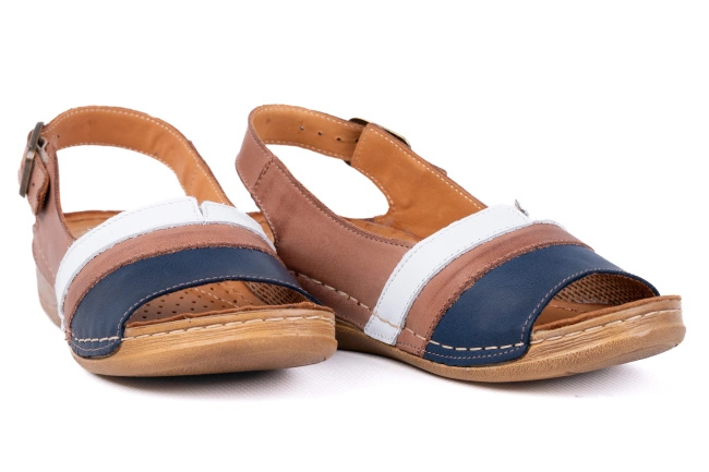 Komfortowe sandały damskie , komfortowe na tęższe stopy Łukbut 11040-3-L-153