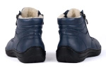 Trzewiki damskie , ocieplone naturalną owczą wełną,jasny granat Łukbut 7240-3-Z-436