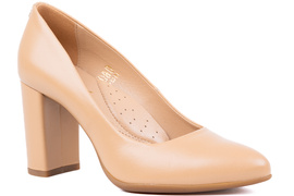 Klasyczne czółenka damskie beżowe Łukbut 24220-3-J-585