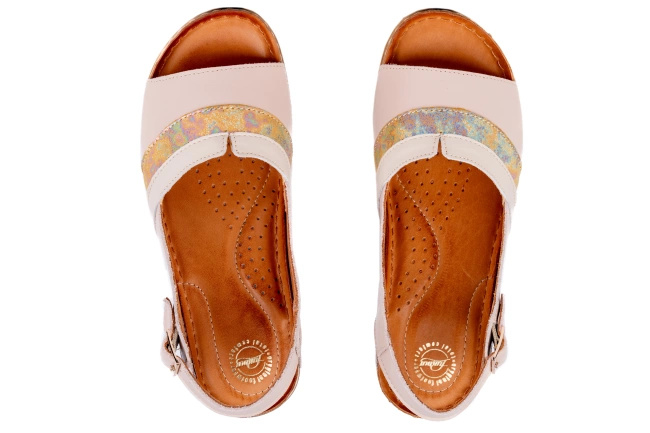 Komfortowe sandały damskie , komfortowe na tęższe stopy Łukbut 11040-3-L-546