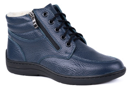 Trzewiki damskie , ocieplone naturalną owczą wełną granat Łukbut 07240-3-Z-551