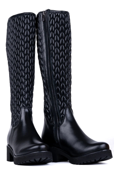 Kozaki damskie skórzane na szerszą łydkę Łukbut 29260-3-Z-001 