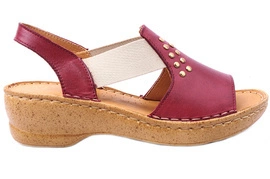 Sandały damskie komfortowe bordowe Łukbut 1750