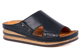 Klapki damskie na koturnach z ćwiekami 22670-3-L-100