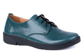 Komfortowe półbuty damskie w kolorze szmaragdowej zieleni Łukbut 18140-3-J-658