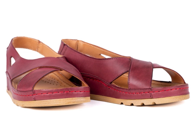 Sandałki na lato bordowe Łukbut 18280-3-L-209 