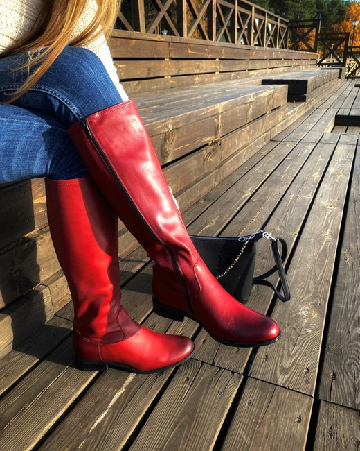 Kozaki damskie oficerki Łukbut 07260-3-Z-209