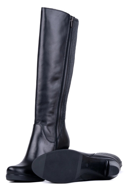 Kozaki damskie skórzane na szerszą łydkę Łukbut 29330-3-Z-001 