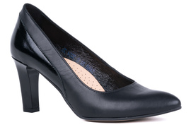 Skórzane czółenka damskie na słupku Łukbut 24980-4-J-001