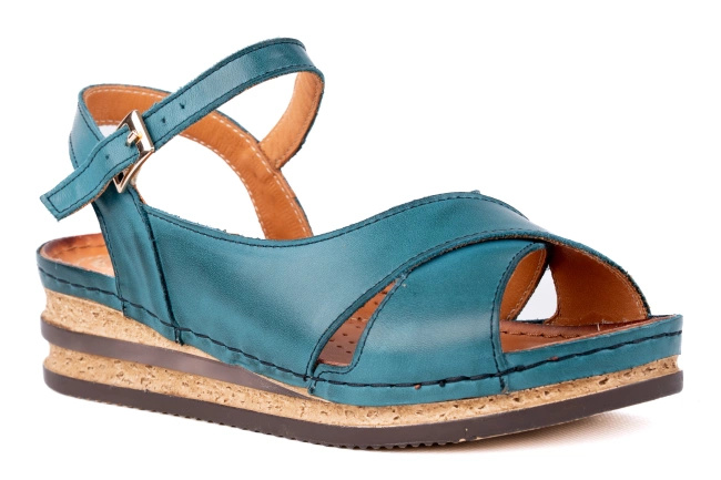 Sandały damskie na koturnie Łukbut 24800-3-L-435