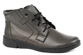 Lekkie skórzane szare  trzewiki damskie Łukbut 14750-3-Z-035