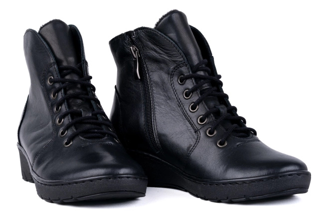 Trzewiki damskie czarne Łukbut 27190-3-Z-100 