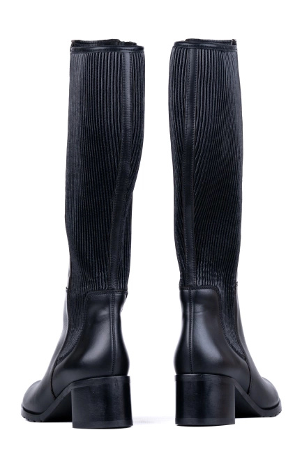 Kozaki damskie skórzane na szerszą łydkę Łukbut 29220-3-Z-001