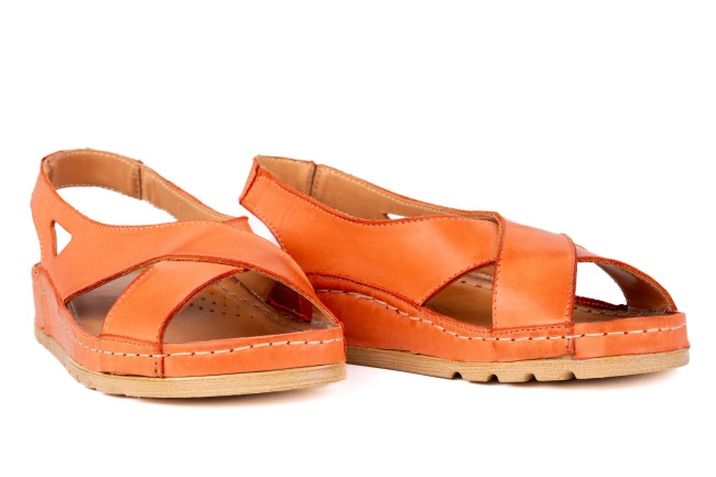 Sandałki na lato pomarańczowe Łukbut 18280-3-L-020 
