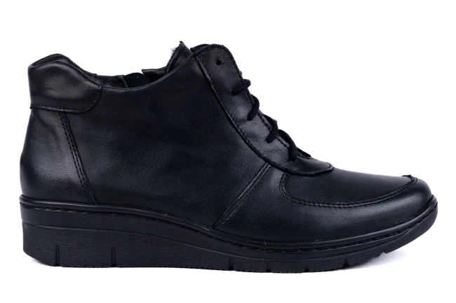 Botki damskie komfortowe na koturnie Łukbut 19160-3-Z-001