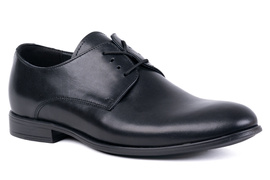 Czrne gładkie  wizytowe półbuty męskie Łukbut 23980-4-J-001