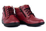 Trzewiki damskie , ocieplone naturalną owczą wełną,bordowe Łukbut 07240-3-Z-209