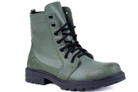 Ciepłe trapery w oliwkowym kolorze Łukbut 6140-3-Z-244