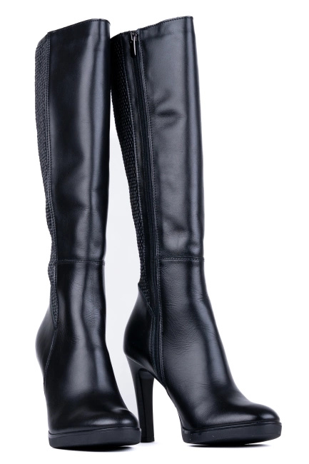 Kozaki damskie skórzane na szerszą łydkę Łukbut 29300-3-Z-001 