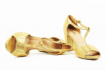 Sandały damskie złote Edeo 1945