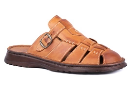 Klapki męskie brązowe, Łukbut 9620-4-L-022