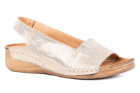 Komfortowe sandały damskie,złote Łukbut 16440-3-L-694