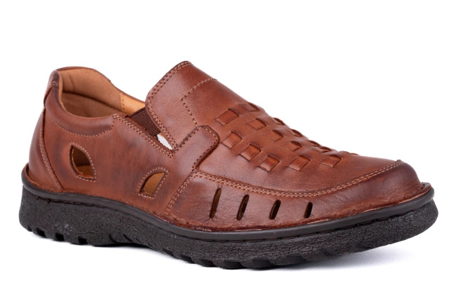 Męskie półbuty w tęgości K na szeroką stopę  , dostępne do rozmiaru 49 Łukbut 14020K-4-W-003  