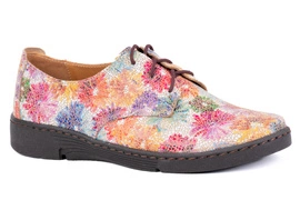 Komfortowe półbuty damskie w kwiaty Łukbut 18140-3-J-711