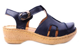 Sandały damskie na platformie granatowe podeszwa z antypoślizgiem Łukbut 656