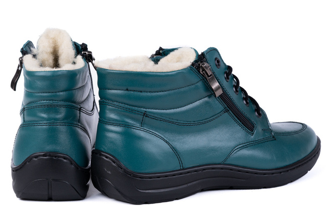 Trzewiki damskie, ocieplone naturalną owczą wełną Łukbut 07240-3-Z-435