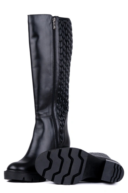 Kozaki damskie skórzane na szerszą łydkę Łukbut 29240-3-Z-001