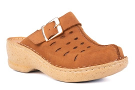 Klapki damskie, na platformie, z zakrytymi palcami 652P-3-L- 324