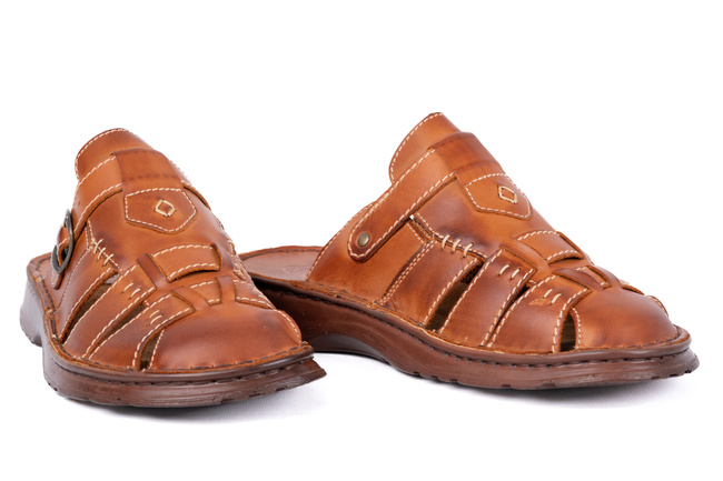 Klapki męskie brązowe Łukbut 9620-4-L-002